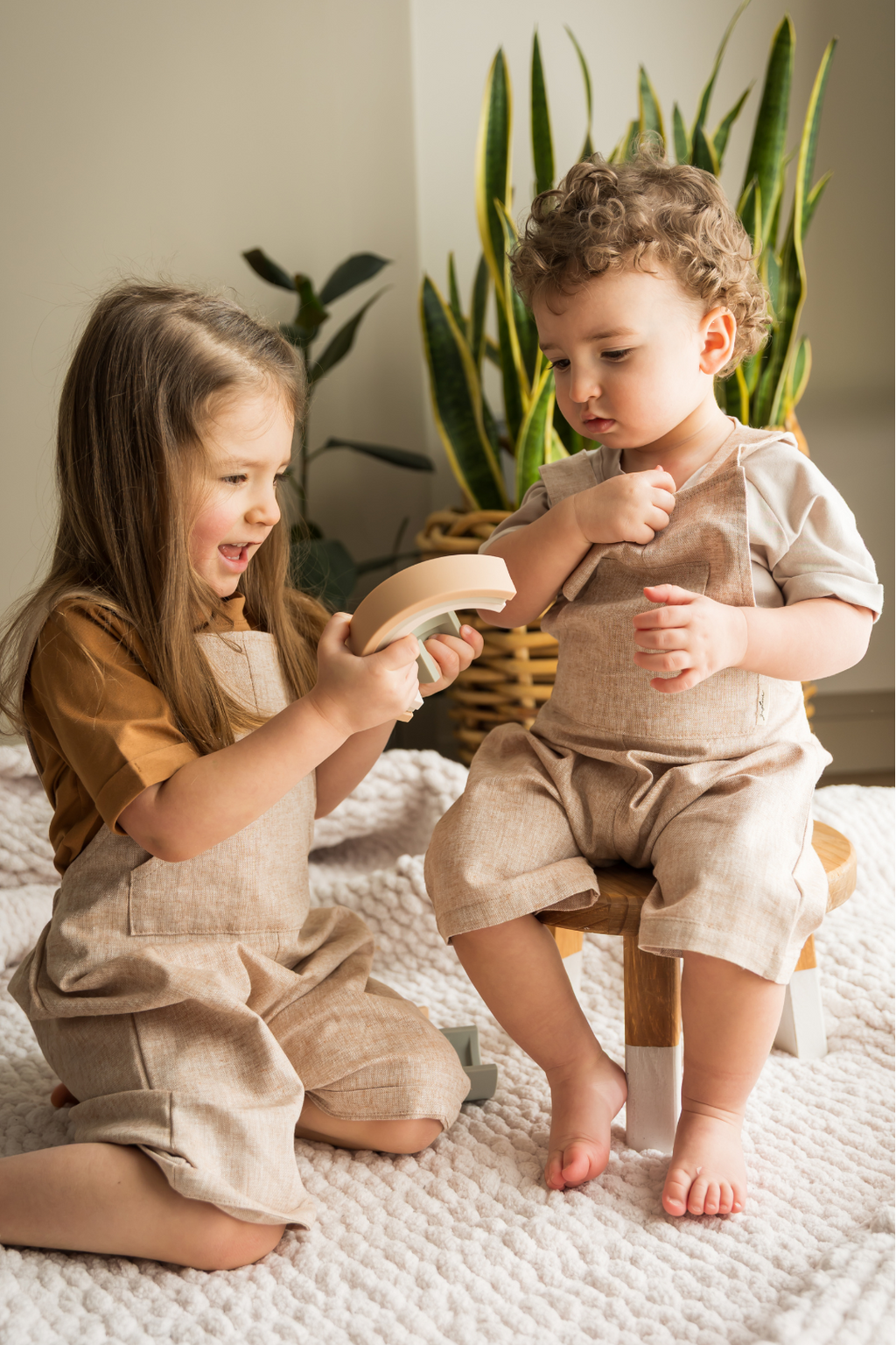 Linen Overalls | Cappuccino